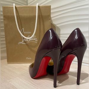 CHRISTIAN LOUBOUTIN Stiletto Pumps - size 37.5 - color: deep purple - brand new